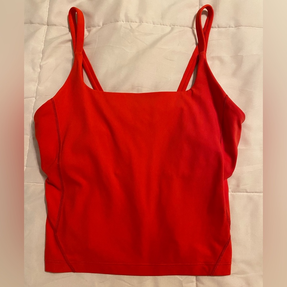 Lululemon Strappy Nulu Shelf Tank. Love red color. Size 8.